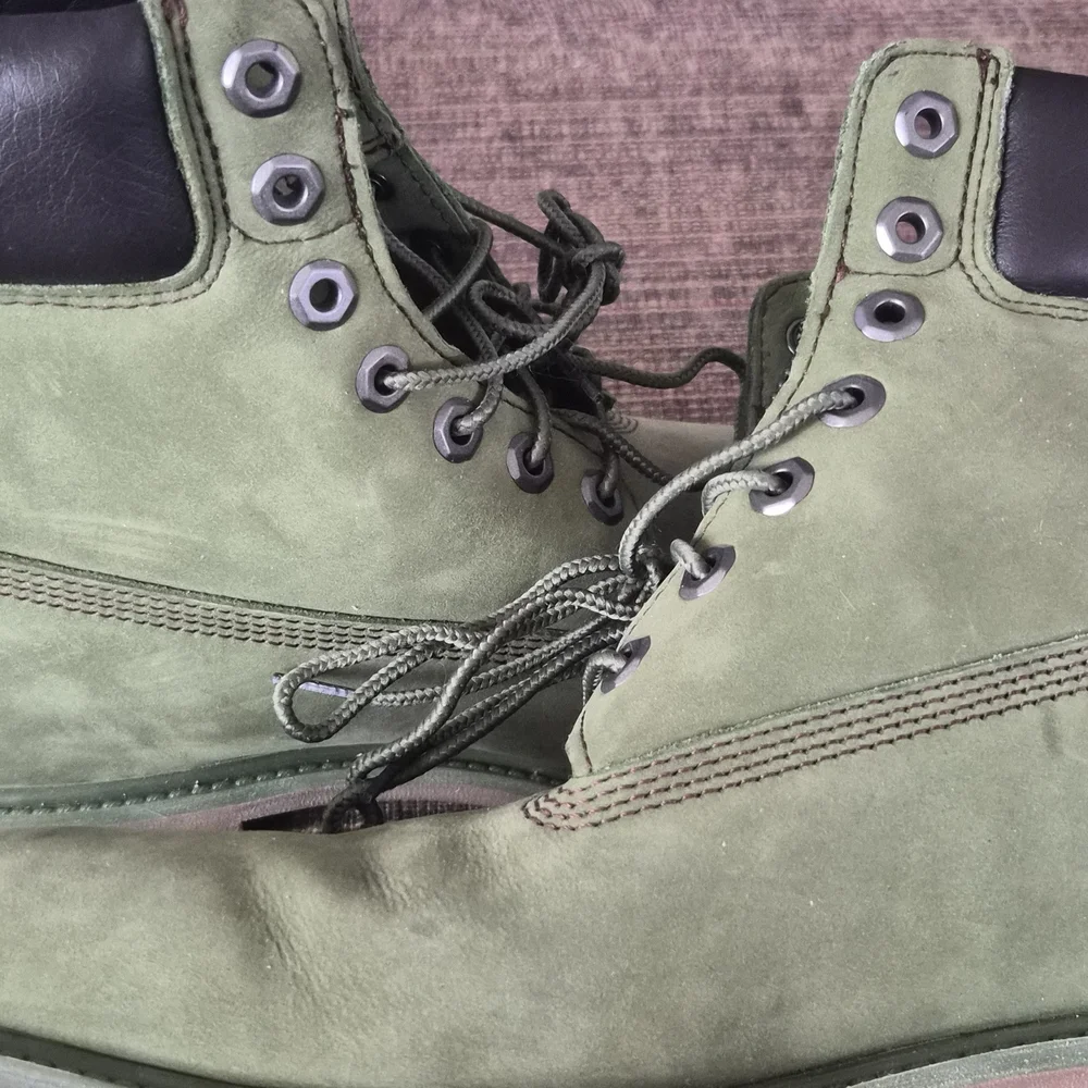 Timberland Orange and Green Leather-Lined Boot